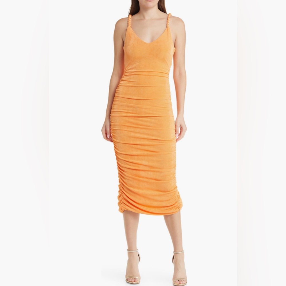 Likely Bright Orange Textured Dress